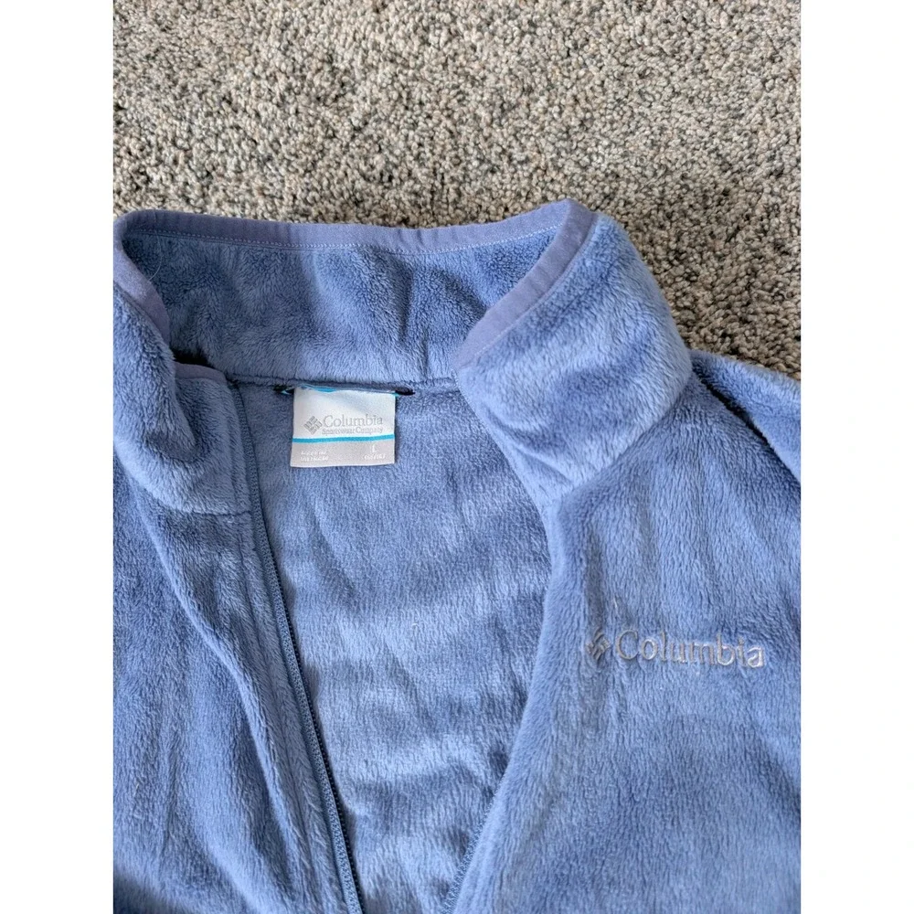 Columbia Girls Periwinkle‎ Blue Full Zip Fleece Jacket Size L 14/16 Mock Neck